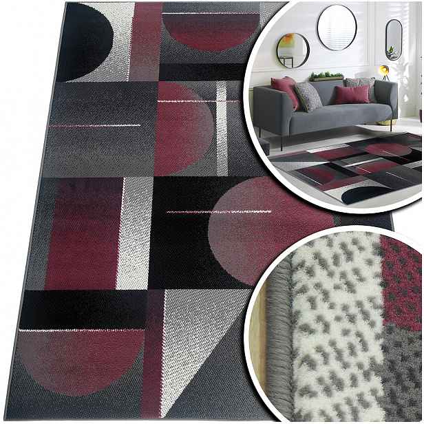 Koberec Moderní Koberec Šedý Fialový Venezia Koberce Do Obývacího Pokoje 160x225