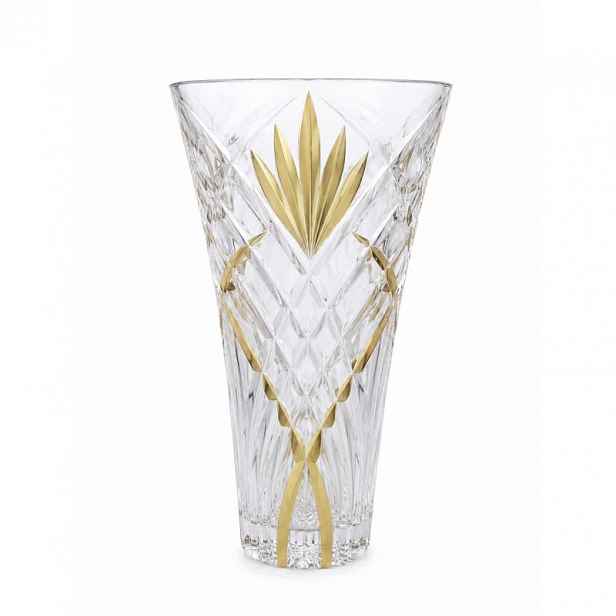 Skleněná váza Prestige Melodia Gold Fan 300 mm se zlatým zdobením