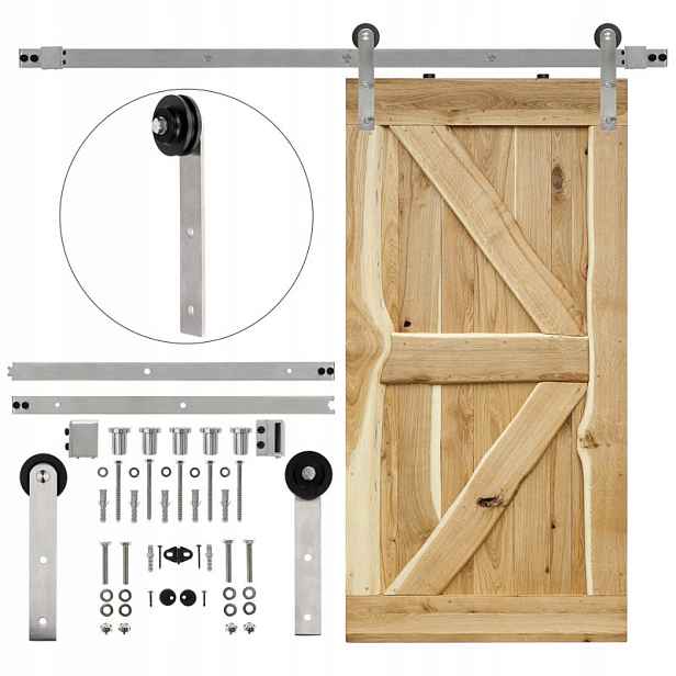 Stěnové vedení pro jednokřídlé dveře nerezové Roka Kartáčované