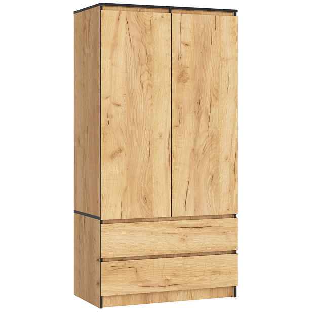 Ak furniture Šatní skříň Tesi S90 dub craft zlatý