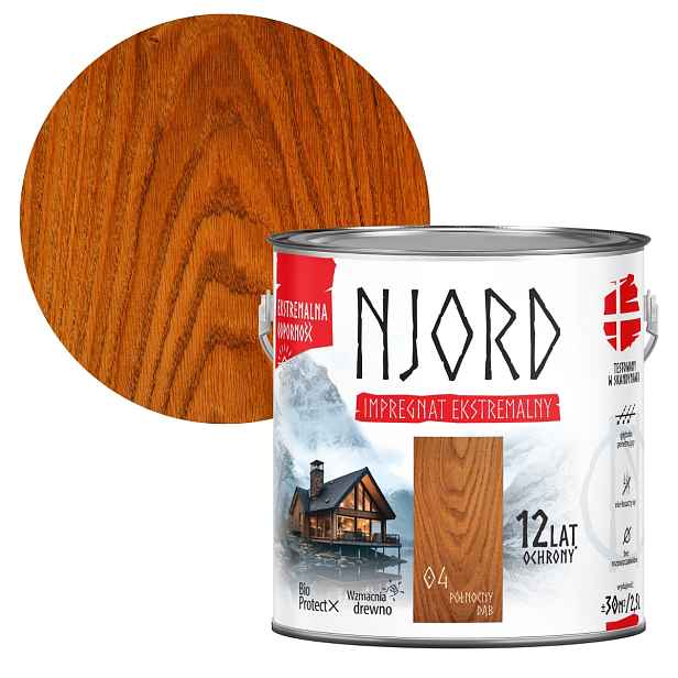 Njord Extrémní Impregnace Na Dřevo 2,5 L Severní Dub 04