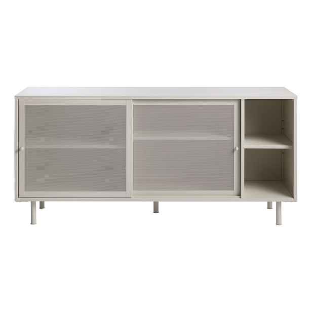 Šedá kovová komoda s posuvnými dveřmi 160x75x47 cm Veep – Unique Furniture
