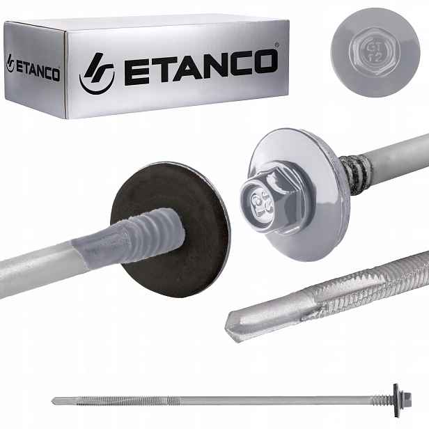 Šrouby do sendvičové desky 200 mm Ral 9006 100 ks pro kov Etanco GTR12