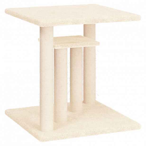 vidaXL Škrabadlo pro kočky s plošinami krémové 50 cm