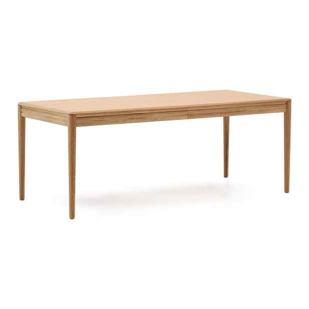 Rozkládací jídelní stůl s přídavnou deskou v dekoru dubu 90x200 cm Lenon – Kave Home