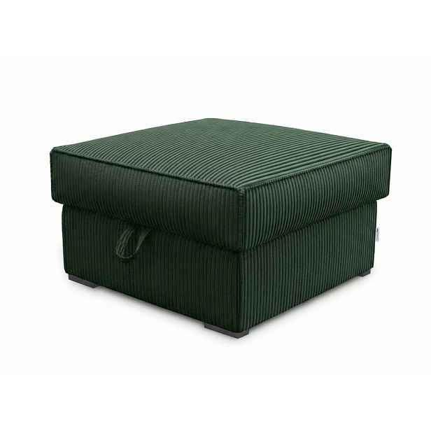 Taburet SMART COSARO XL s úložným prostorem 71x71 cm, tmavě zelený