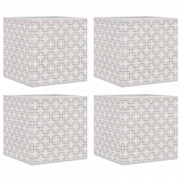 vidaXL Skládací úložné boxy 4 ks krémové 32x32x32 cm netkaná textilie