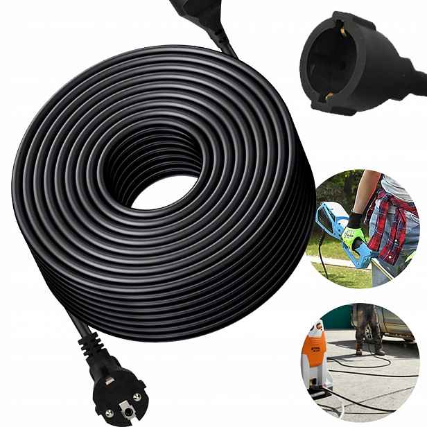 Prodlužovací Kabel Pro Zahradní Světla Stavební Sekačky Silná Šňůra 3x0.75MM 30M