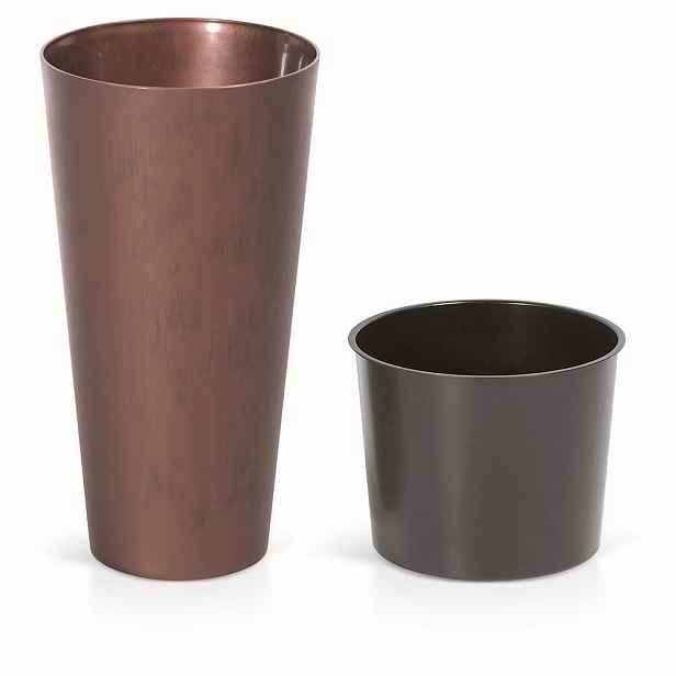Prosperplast Květináč Tubus Effect patinující ocel, varianta 40 cm