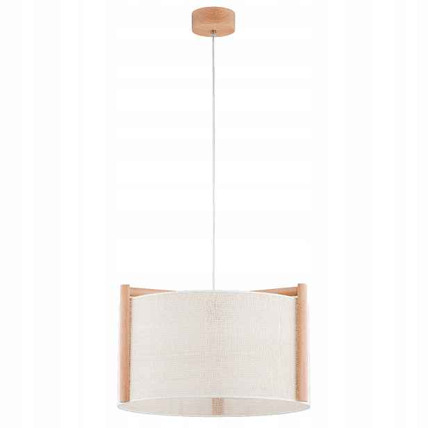 Alfa Leidi Skandinávská dřevěná lampa E27 47 cm Bílá Abažurová
