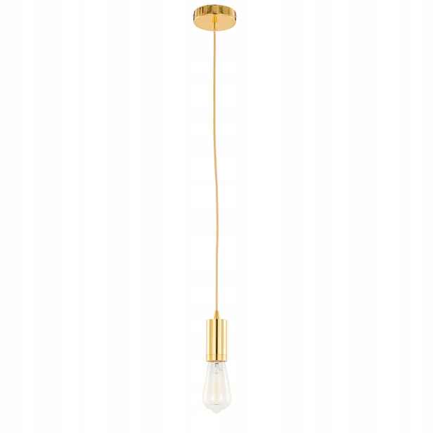 Italux Moderní závěsná lampa Zlatá 60W E27 Regulace výšky
