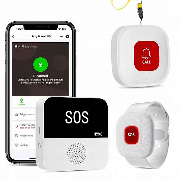 Sos náramek pro seniora WiFi Alarmové tlačítko Aplikace bez předplatného
