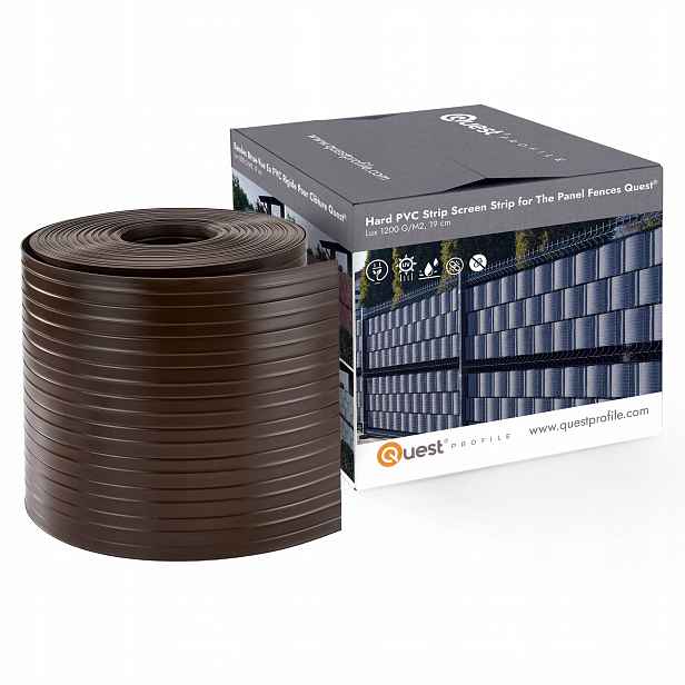 Stínící panelové pásy Silná 900 g/m2, 19 Cm Hnědá, 10x2,5 m, ustřižené pásy