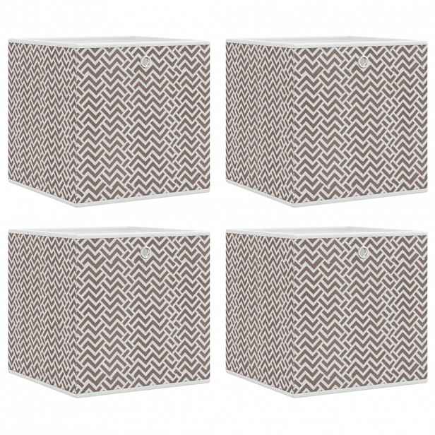 vidaXL Skládací úložné boxy 4 ks hnědé 32x32x32 cm netkaná textilie