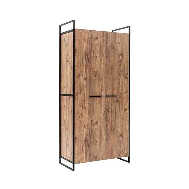 Kalune Design Šatní uzavřená skříň Dynamic 104 cm borovice Atlantic/černá