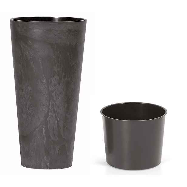 Prosperplast Květináč Tubus Effect tmavě šedý, varianta 20 cm