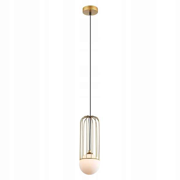 Italux Simon Závěsná lampa Moderní Zlatá Ocel/Sklo 1xG9 25W