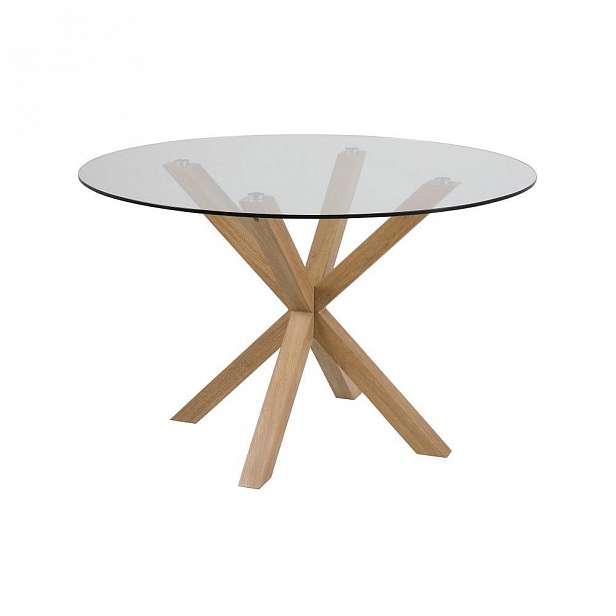 Jídelní stůl se skleněnou deskou Actona Heaven, ⌀ 119 cm
