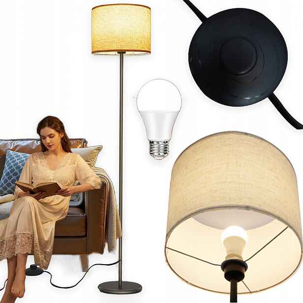 Moderní Podlahová Stojací Lampa S Led Žárovkou 156 CM E27 3000K-6500K