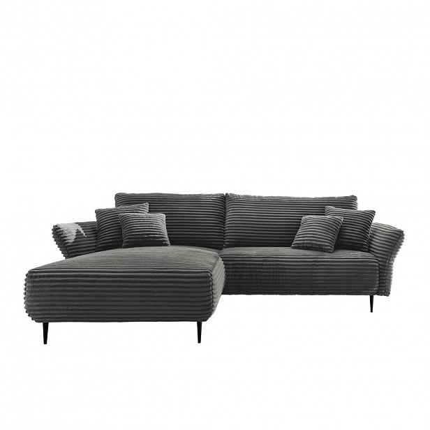 P & B ROHOVÁ SEDAČKA, textil, antracitová