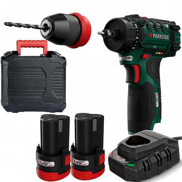 Parkside Aku vrtačka Pbsa 12 2x akumulátor 2Ah x 12V Silný