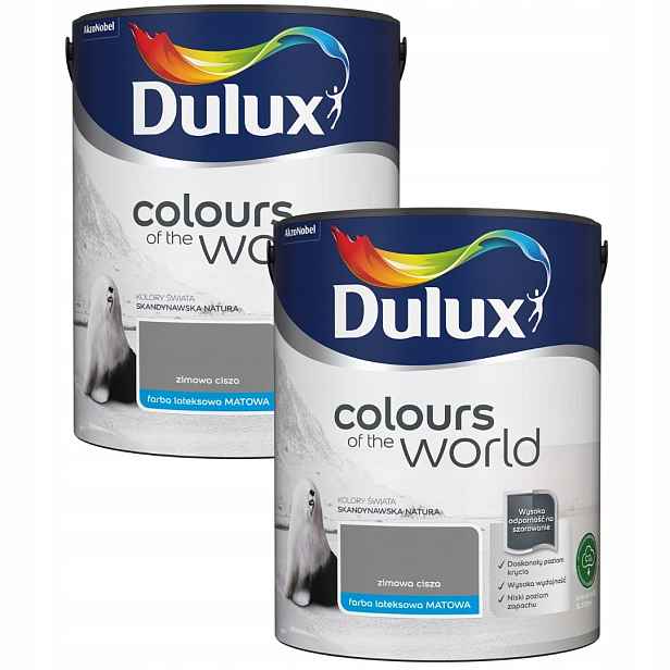 Set Dulux Barvy Světa 2x5L Barva Emulzní Latexová Zimní Ticho 10L