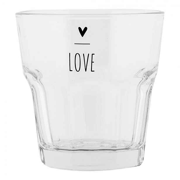 Sklenička se srdíčkem Lovely Day - Ø 8*8 cm / 200 ml Clayre & Eef