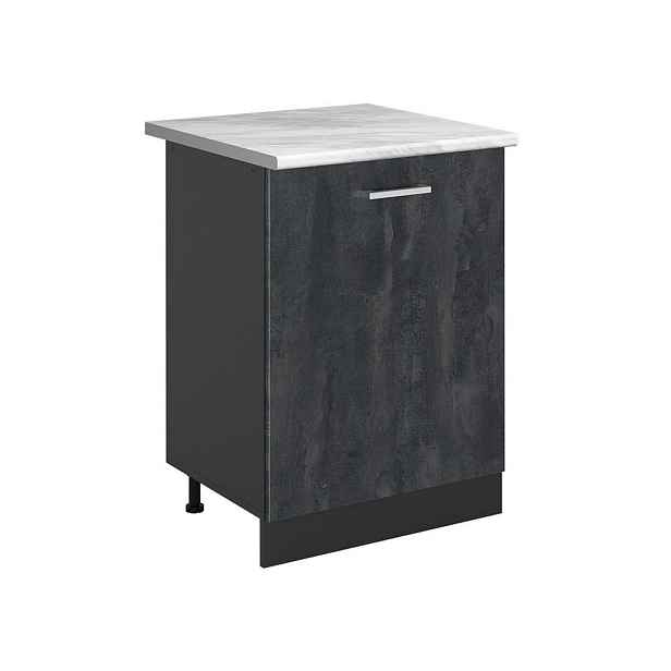 Vicco SPODNÍ SKŘÍŇKA KUCHYŇSKÉ LINKY R-Line, Černý beton/Antracit, 60 cm s 1 dveřmi pracovná doska Mramor