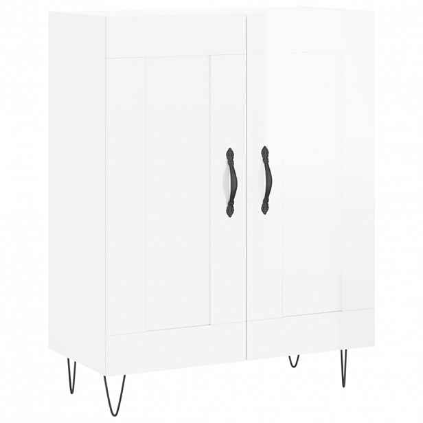 vidaXL Příborník bílý s vysokým leskem 69,5x34x90 cm kompozitní dřevo