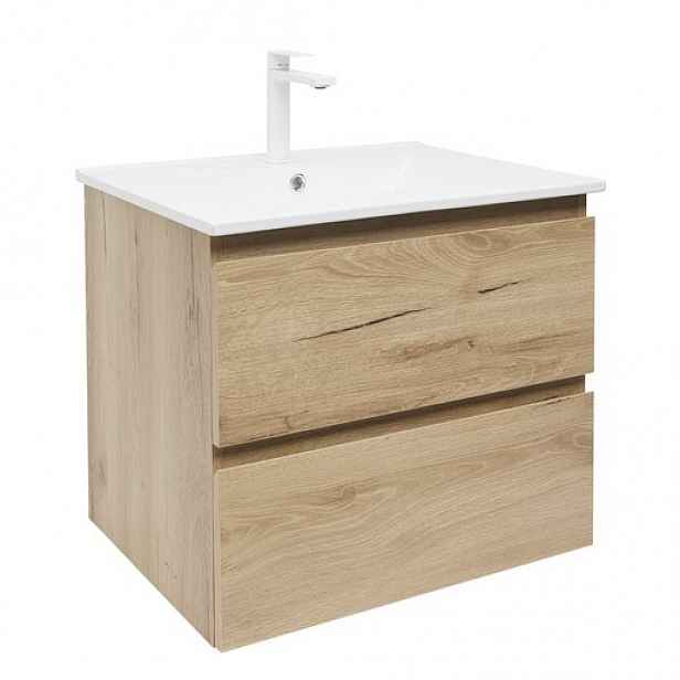 Koupelnová skříňka 2 zásuvková s umyvadlem SAT B-Way 59x50x45 cm dub mat BWAY260OAKU4B2