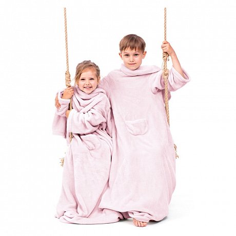Růžová dětská televizní deka s rukávy DecoKing Lazykids