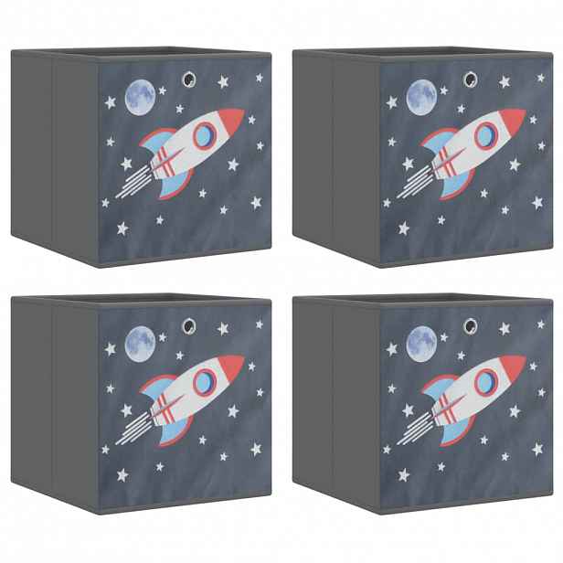 vidaXL Skládací úložné boxy 4 ks šedé 32 x 32 x 32 cm netkaná textilie