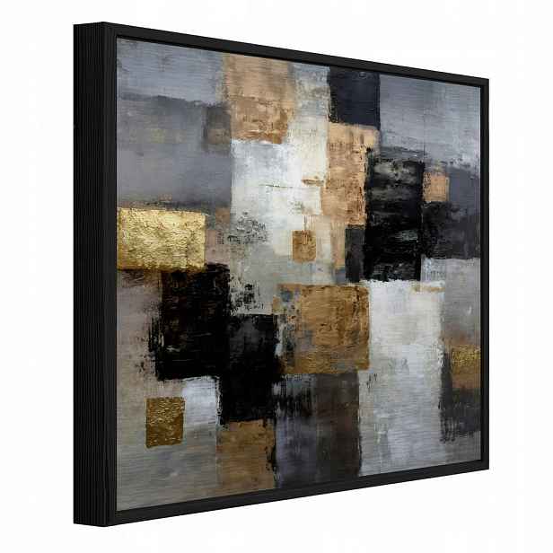 Wallarena ZARÁMOVANÉ obrazy abstraktní geometrické černé 30x30 cm