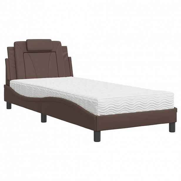 vidaXL Postel Viana s matrací hnědá 80 x 200 cm umělá kůže