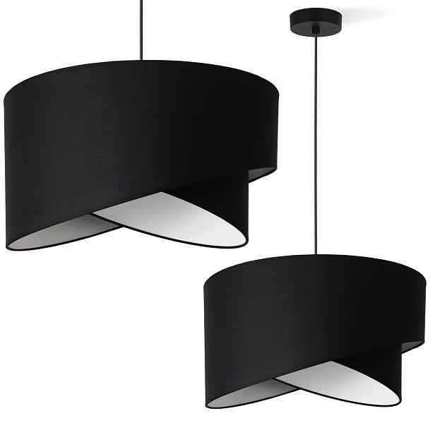 Závěsná Stropní Lustrová Lampa S Černým Stínidlem Do Ložnice Obývacího Pokoje, 45 CM