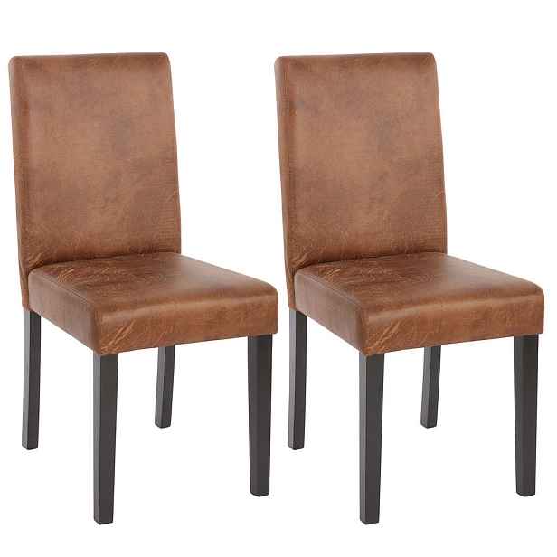 MCW JÍDELNÍ ŽIDLE TEXTIL Hnědá, sada 2 ks