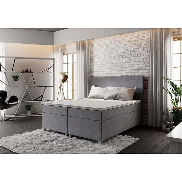 Boxspringová postel ASSAR 140x200, šedá