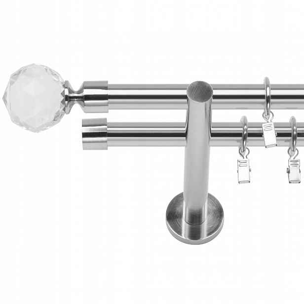 Dvojitá Garnýž 120 CM 19+19 MM Kovový, Moderní, Velký Výběr Zakončení