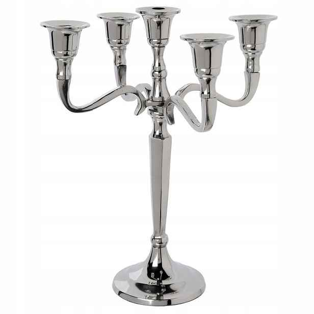 Kovový Svícen Lichtarz Na 5 Svíček sliver 22 cm