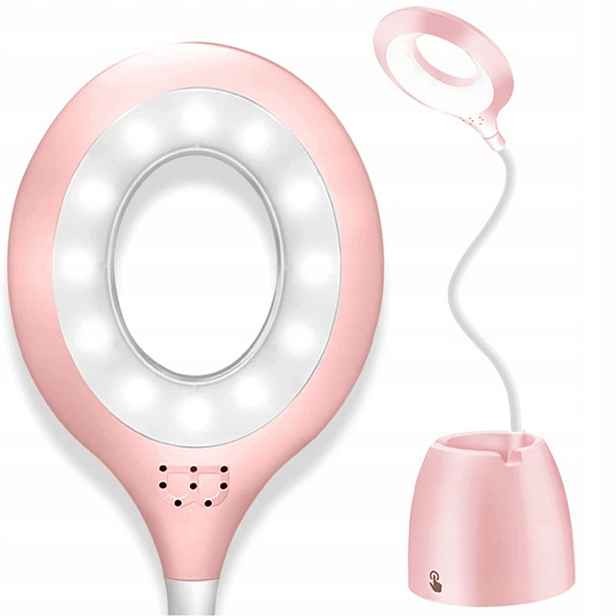 Led stolní lampička Organizér Flexibilní Bezdrátová Růžová 35x10 cm
