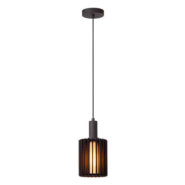 Lucide Lambres závěsná lampa černá hliníková lamela E27 40W IP20