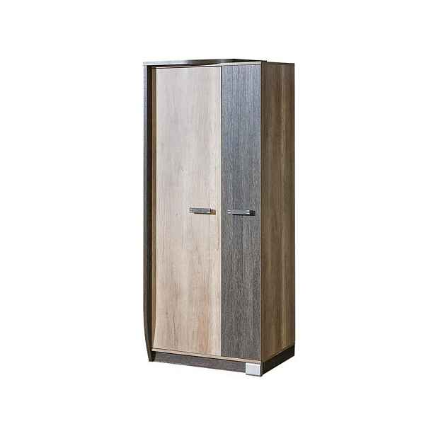 MASSENO ŠATNÍ SKŘÍŇ S OTOČNÝMI DVEŘMI PALMERO, 80/192,5/58 cm 2dveřová, hnědá