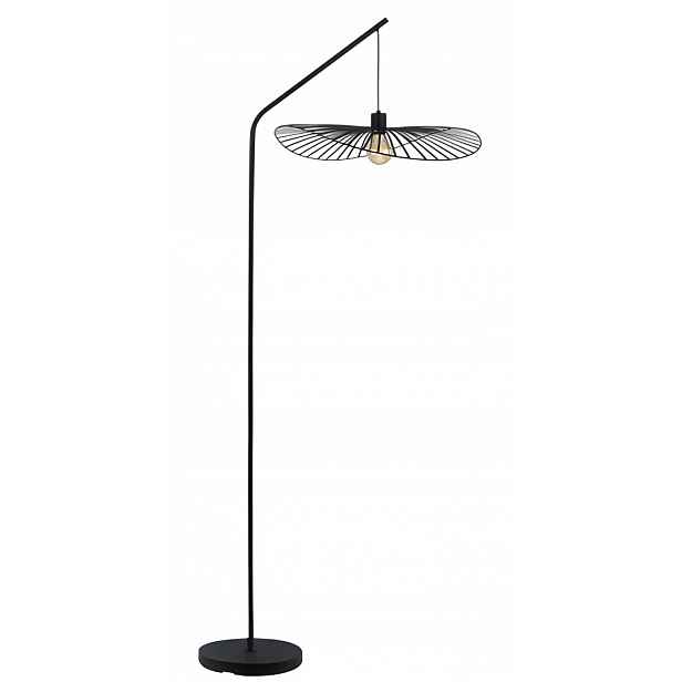 Stojací Lampa Loft Černá Transparentní Stínidlo 50 CM E27 Minimalistická