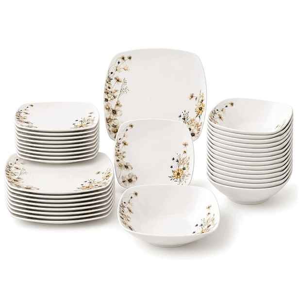 Obědová sada pro 12 osob 36 el. Porcelánová s květinami Lea Prime