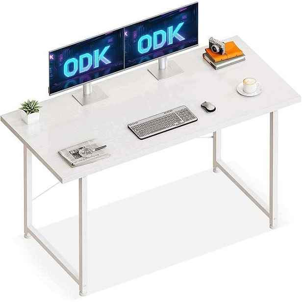 Počítačový stůl Bílý 120x48 cm pro kancelář pro výuku notebooku Kovový rám