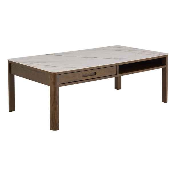 Béžový/tmavě hnědý konferenční stolek s keramickou deskou 70x130 cm Southampton – Actona