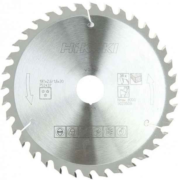 HiKOKI - Pilový kotouč na dřevo 190x30 mm, 36 zubů 752437