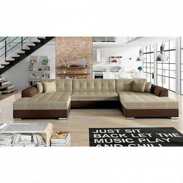 MID.YOU SEDACÍ SOUPRAVA, textil, červenohnědá, světle hnědá