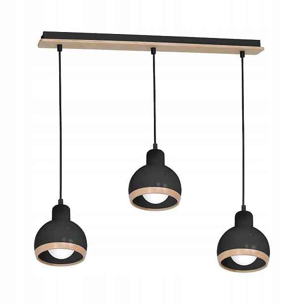 MiLAGRO Závěsná lampa Oval Black 3Xe27 Stropní lustr Osvětlení
