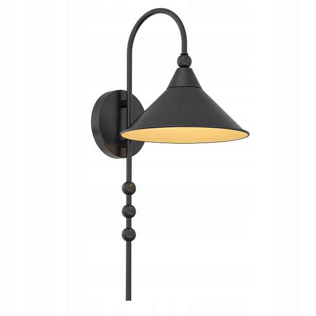 Nástěnná Lampa Cosmo Light Ashford E27 40W Černá Kovová